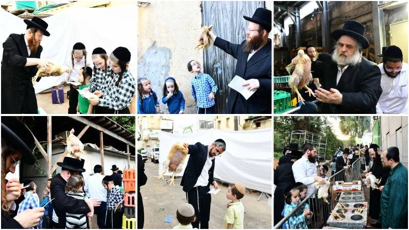 ימי חג לילדי בני ברק; התרנגולים הגיעו לעיר, והתושבים יצאו לקיים את מנהג הכפרות